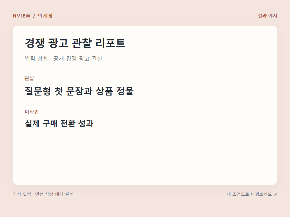 경쟁 광고 관찰 리포트 프롬프트 예시