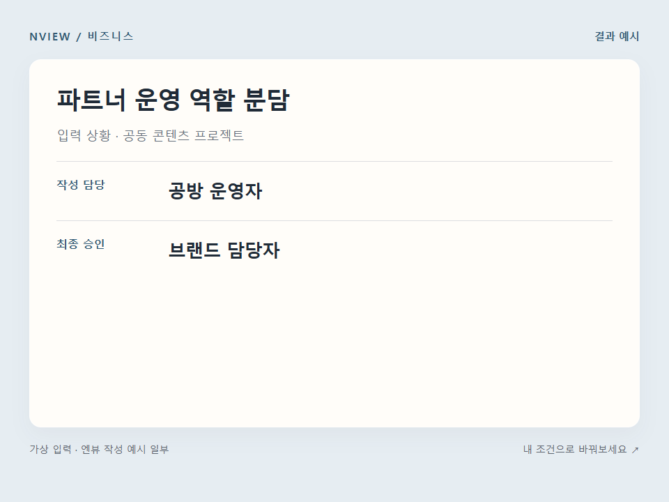 파트너 운영 역할 분담 프롬프트 예시