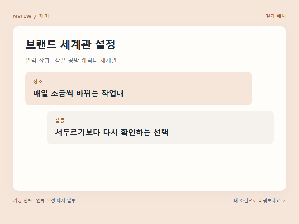 브랜드 세계관 설정 프롬프트 예시