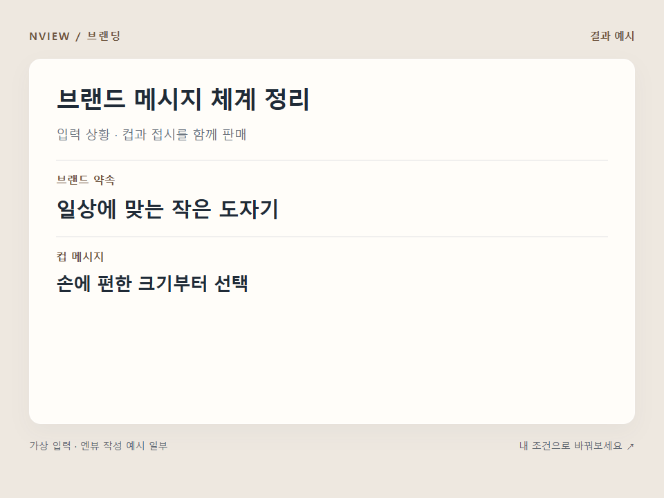 브랜드 메시지 체계 정리 프롬프트 예시